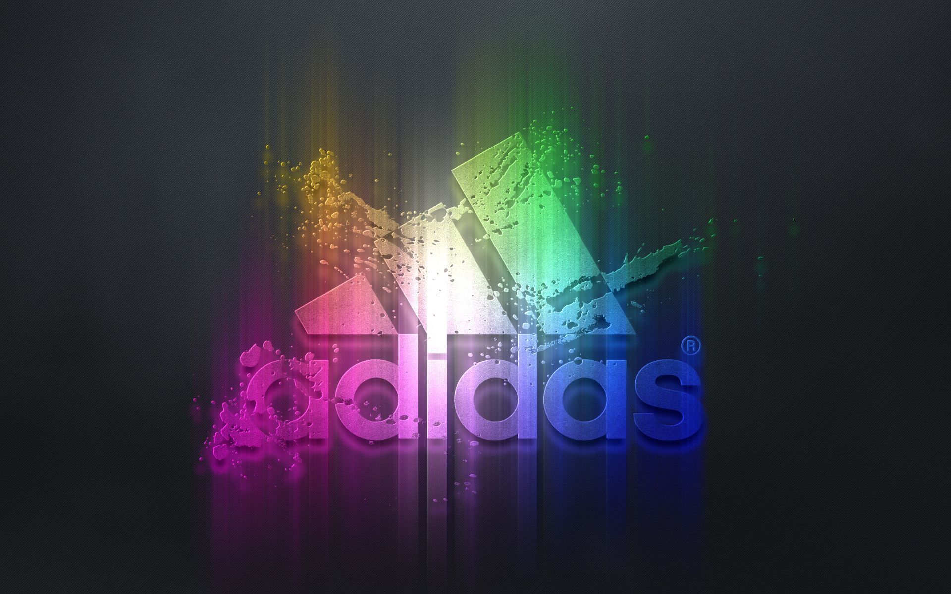 Adidas, Adidas Performance, Regenbogenfarben, Glitch-Effekt, Dunkelgrau, Full-HD-Hintergrundbild für PC