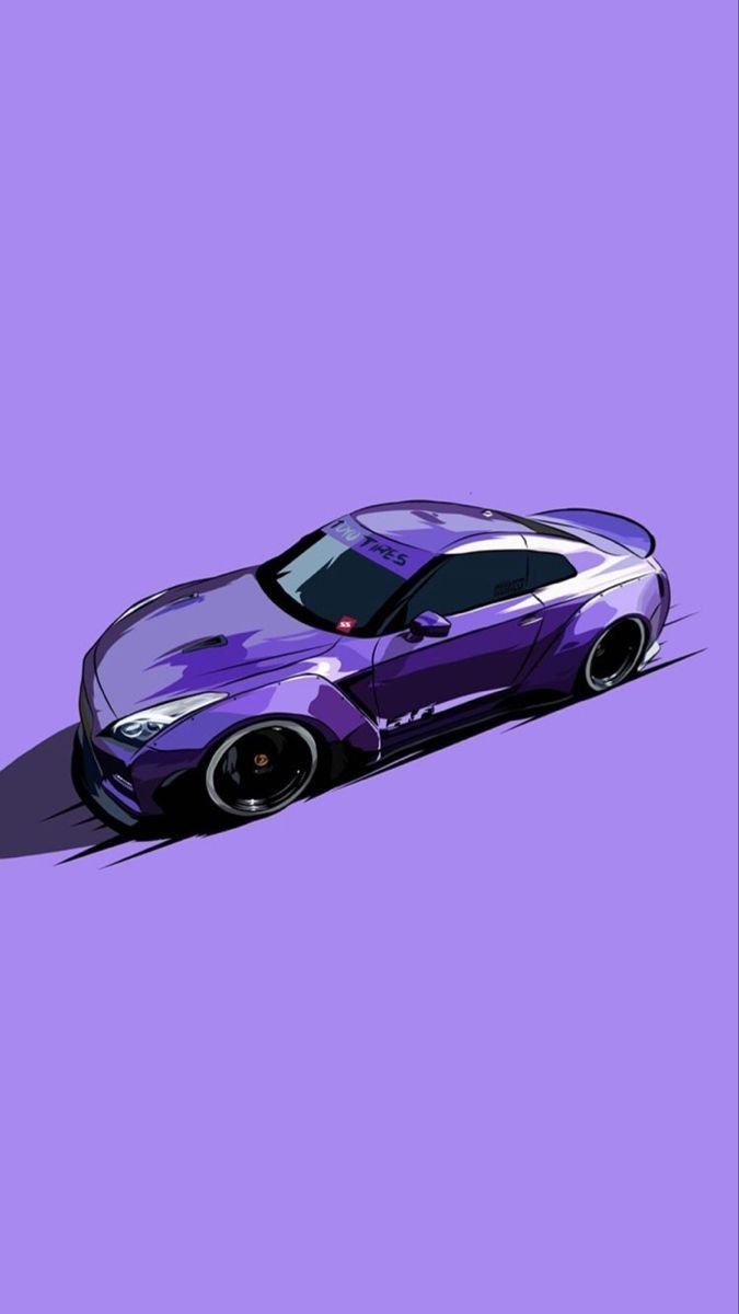 Sportwagen, Illustration, Lila Hintergrund, Minimalistisch, Lila Auto, Sperrbildschirm fürs iPhone