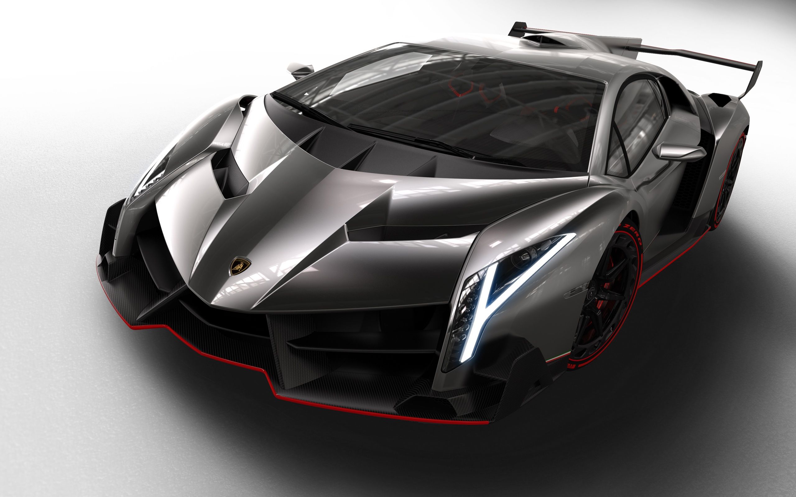 Lamborghini Veneno, Lamborghini, Hypercar, Grau, Weißer Hintergrund, 2K Wallpaper