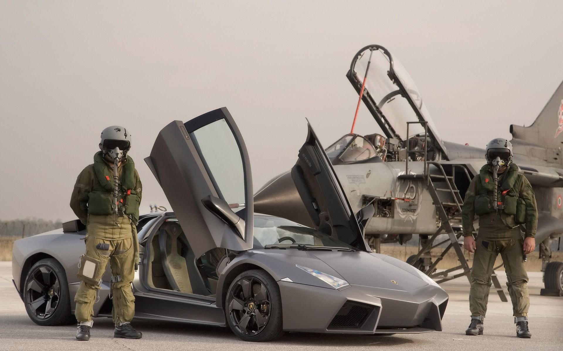 Lamborghini Reventón, Lamborghini, Panavia Tornado, Kampfjet, Piloten, Scherentüren, Full-HD-Hintergrundbild