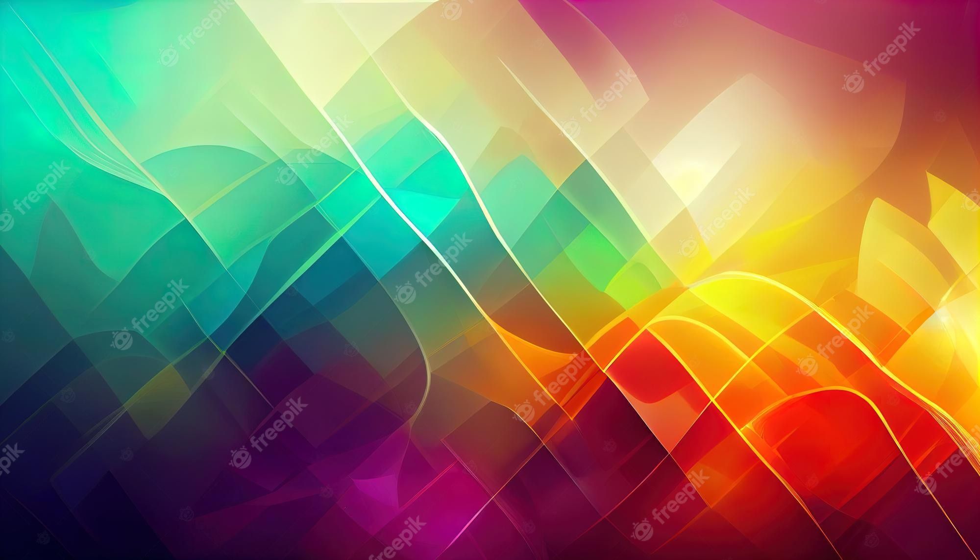 Geometrische Formen, Lichtreflexe, Regenbogenfarben, Abstrakt, Leuchtend, Full HD, PC-Hintergrundbild