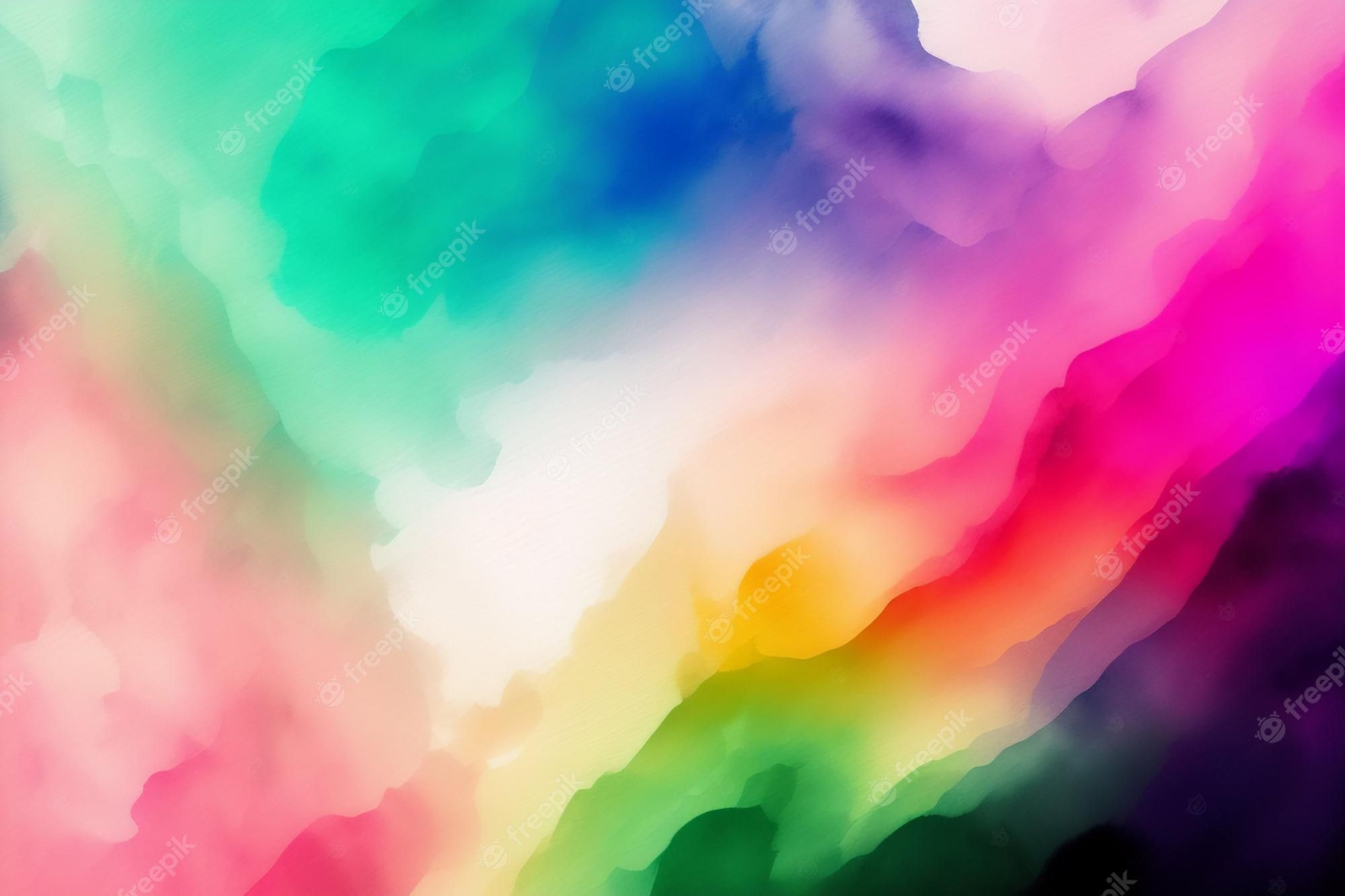 Aquarell, Farbwolken, Pastell, Regenbogenfarben, Weich, Full HD, Desktop-Hintergrund für Windows