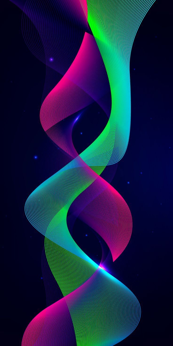 Spirale, Neonbänder, Dunkelblau, Wellen, Abstrakt, HD, Handy-Hintergrund im Hochformat