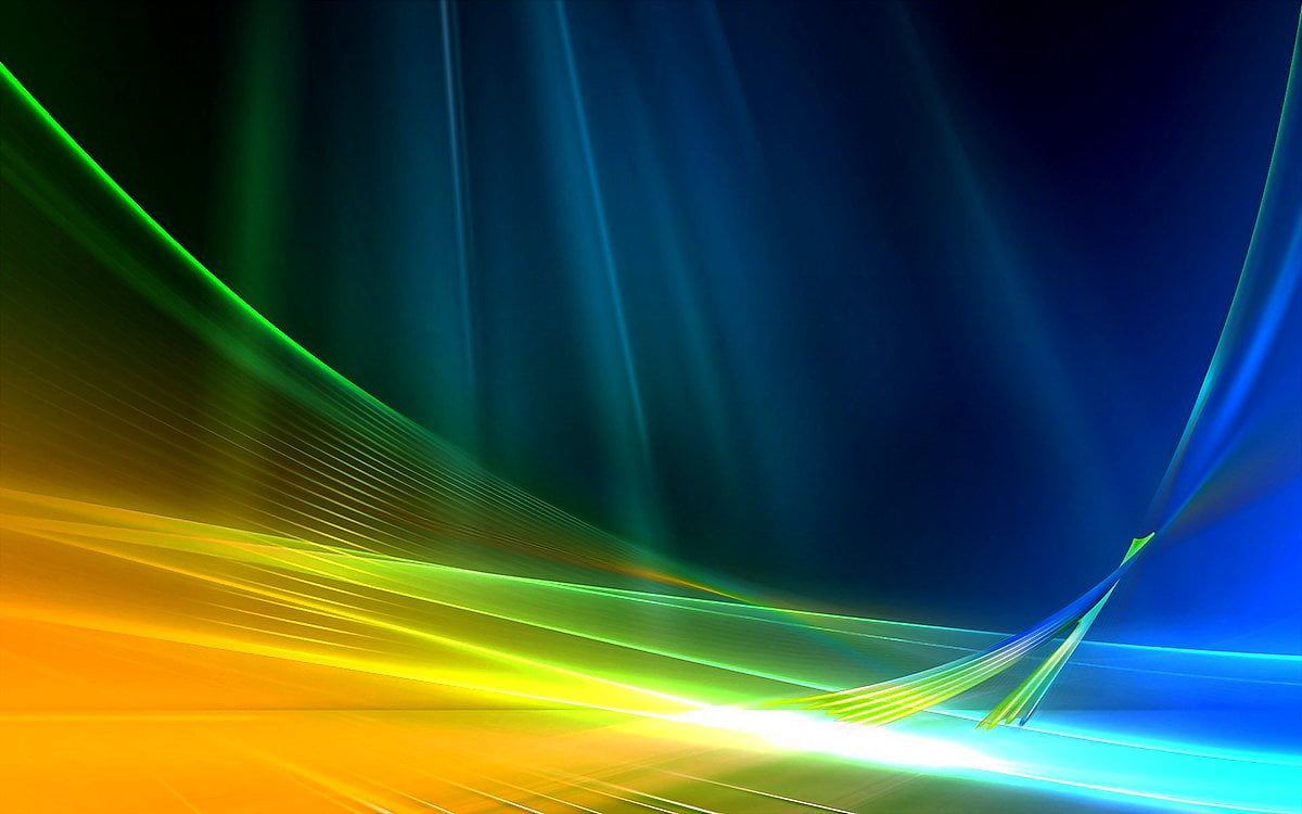 Lichtstrahlen, Dunkelblau, Gelb, Grün, Abstrakt, Hintergrund
