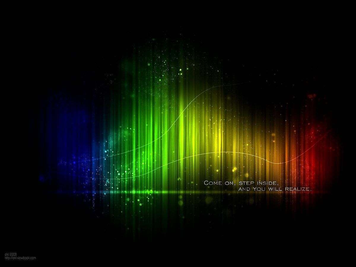 Lichtstrahlen, Spektrum, Schwarzer Hintergrund, Grün, Glitzer, Wallpaper