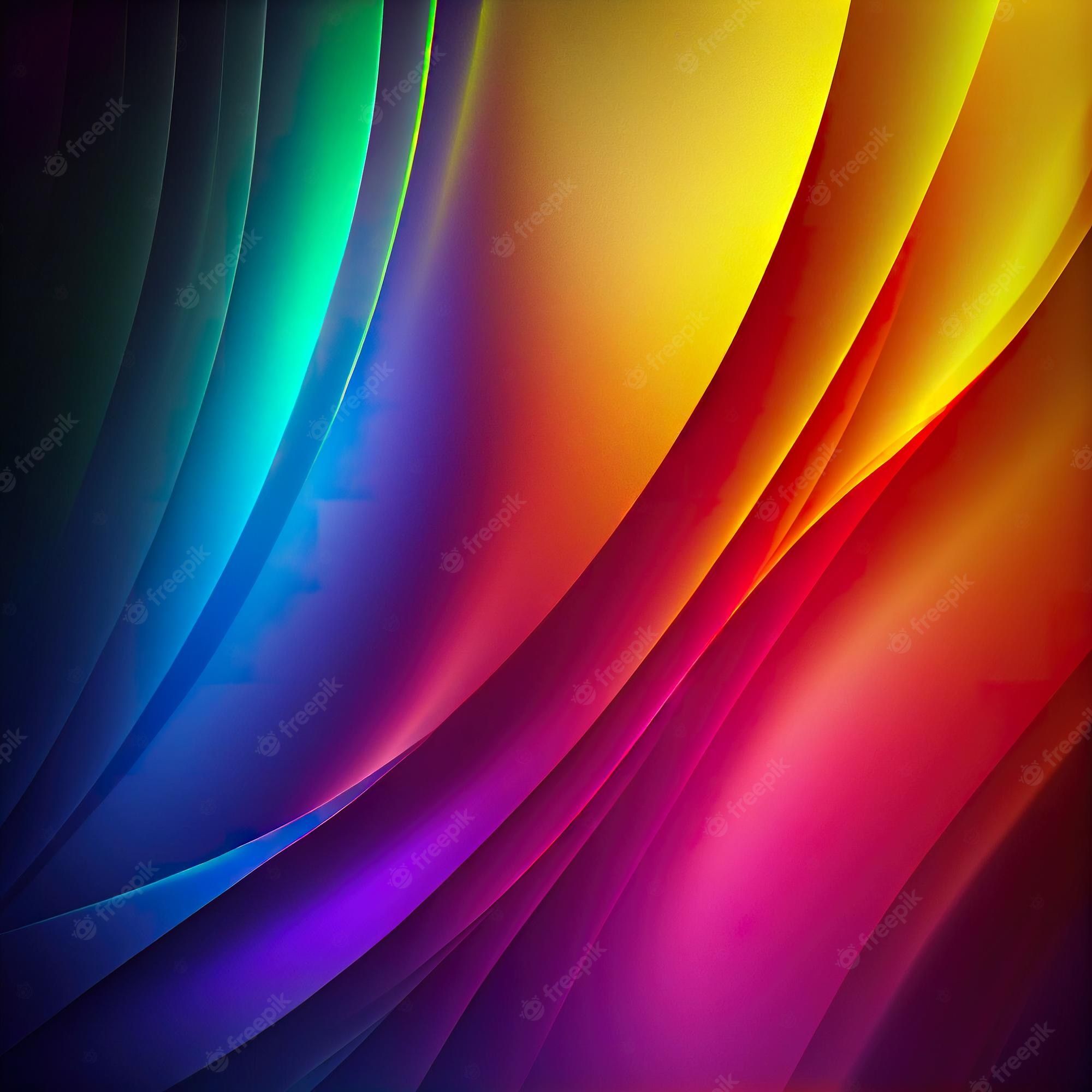 Farbbänder, Seide, Regenbogenfarben, Kurven, Glanz, Full HD, Hintergrundbild fürs Tablet