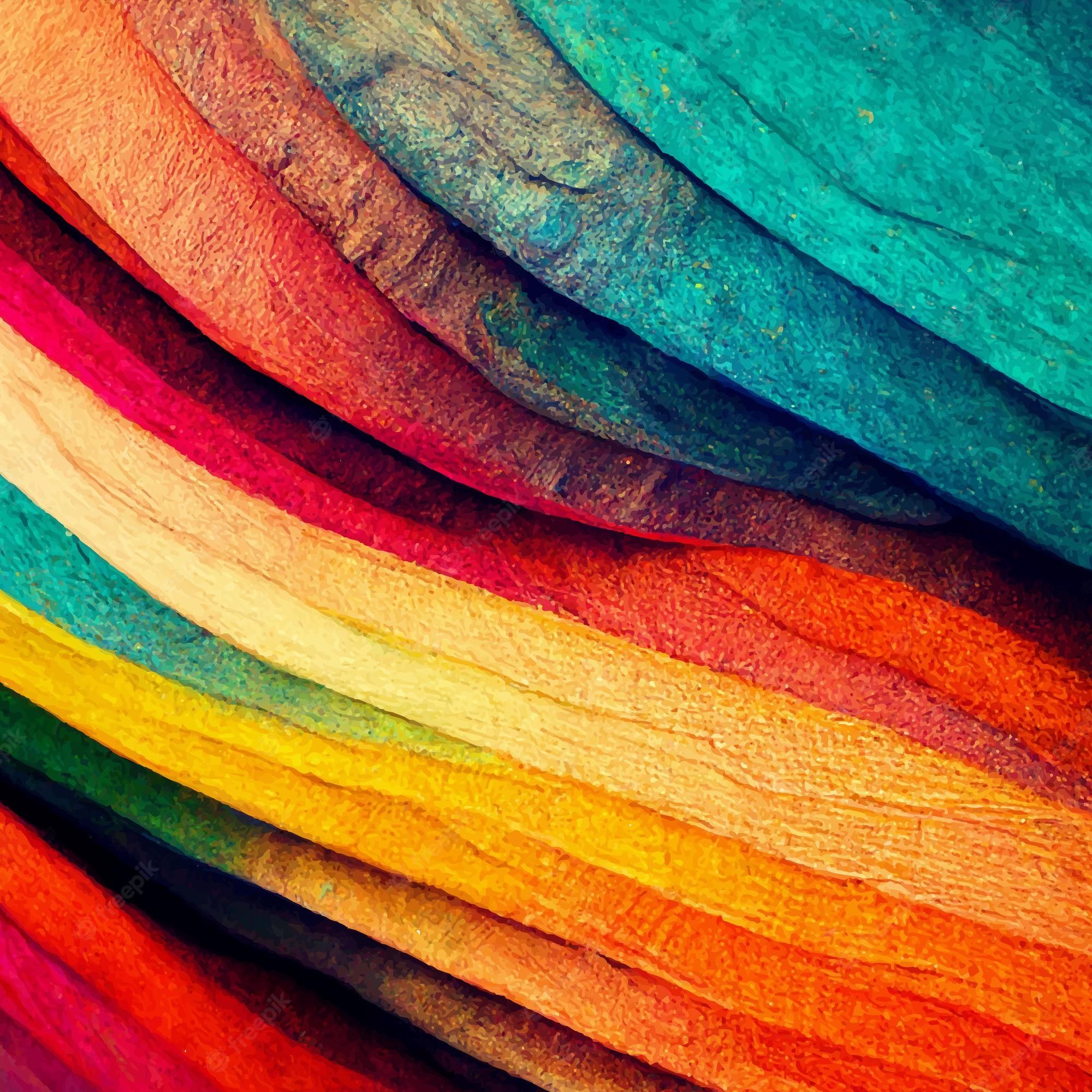 Farbschichten, Papierstruktur, Wellen, Orange, Türkis, Full HD, iPad-Hintergrundbild