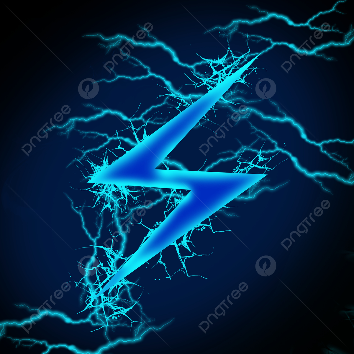 Blitz, Elektrizität, Blaues Leuchten, Symbol, Dunkelblau, Hintergrundbild fürs iPad