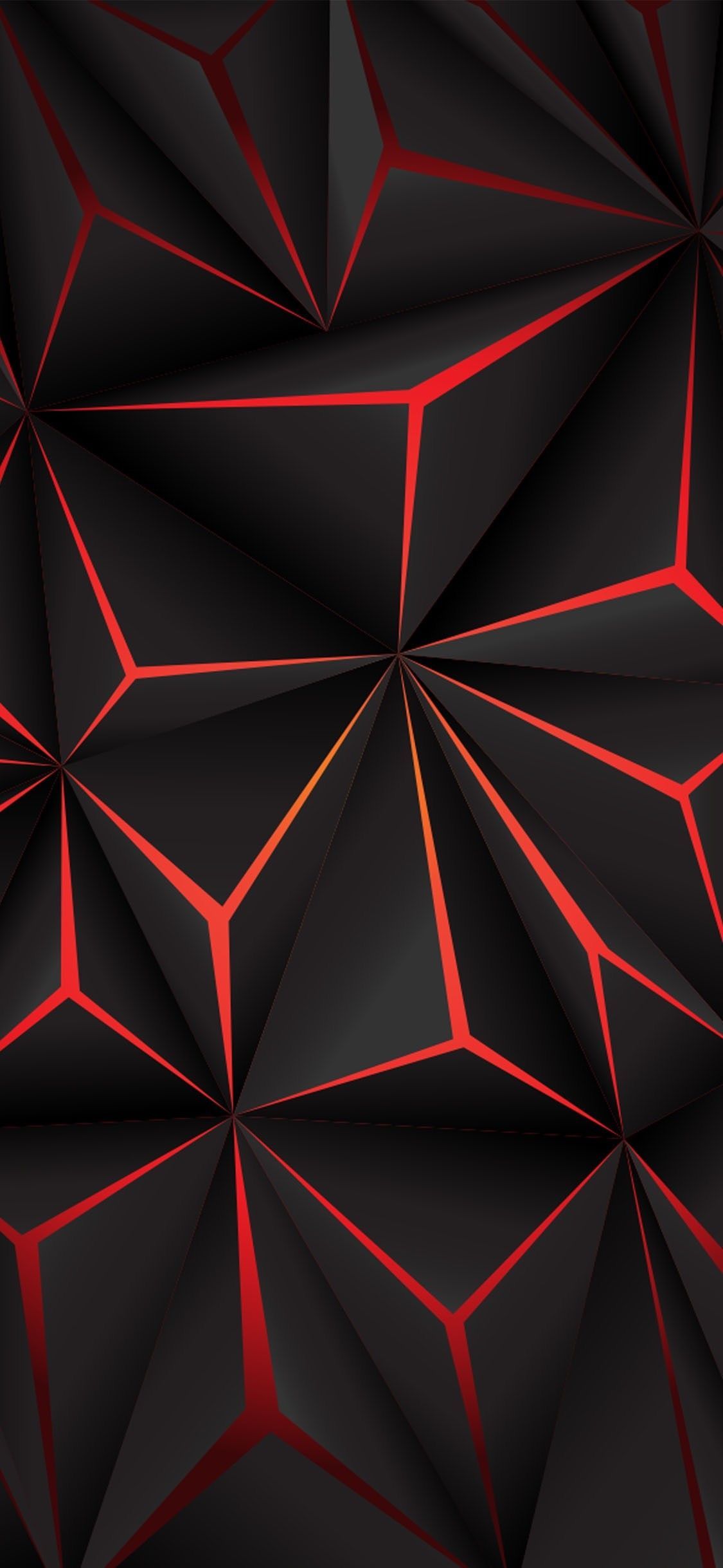 Geometrische Formen, Rote Linien, Schwarz, Dreiecke, Hochformat, Full HD, Handy-Hintergrund