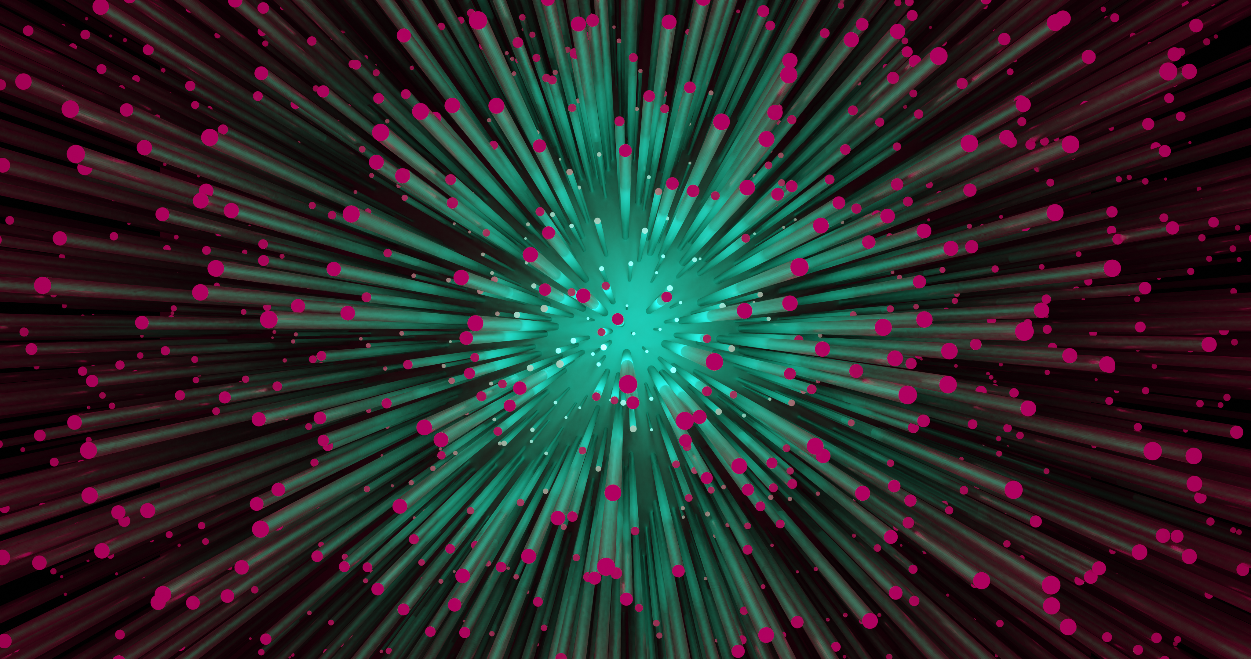 Explosion, Lichtstrahlen, Türkis-Pink, Tiefe, Abstrakt, 4K, Desktop-Hintergrund für Windows