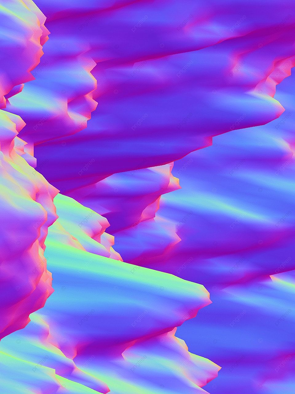 Wellenformen, Holografisch, Lila-Türkis, Abstrakt, Hochformat, HD, iPad-Hintergrundbild