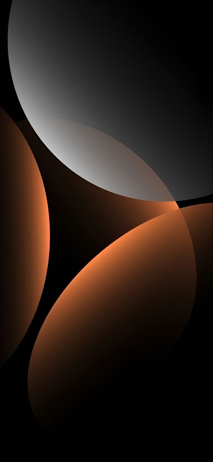 Kurven, Orange Linien, Minimalistisch, Schwarz, Hochformat, Hintergrundbild fürs Handy