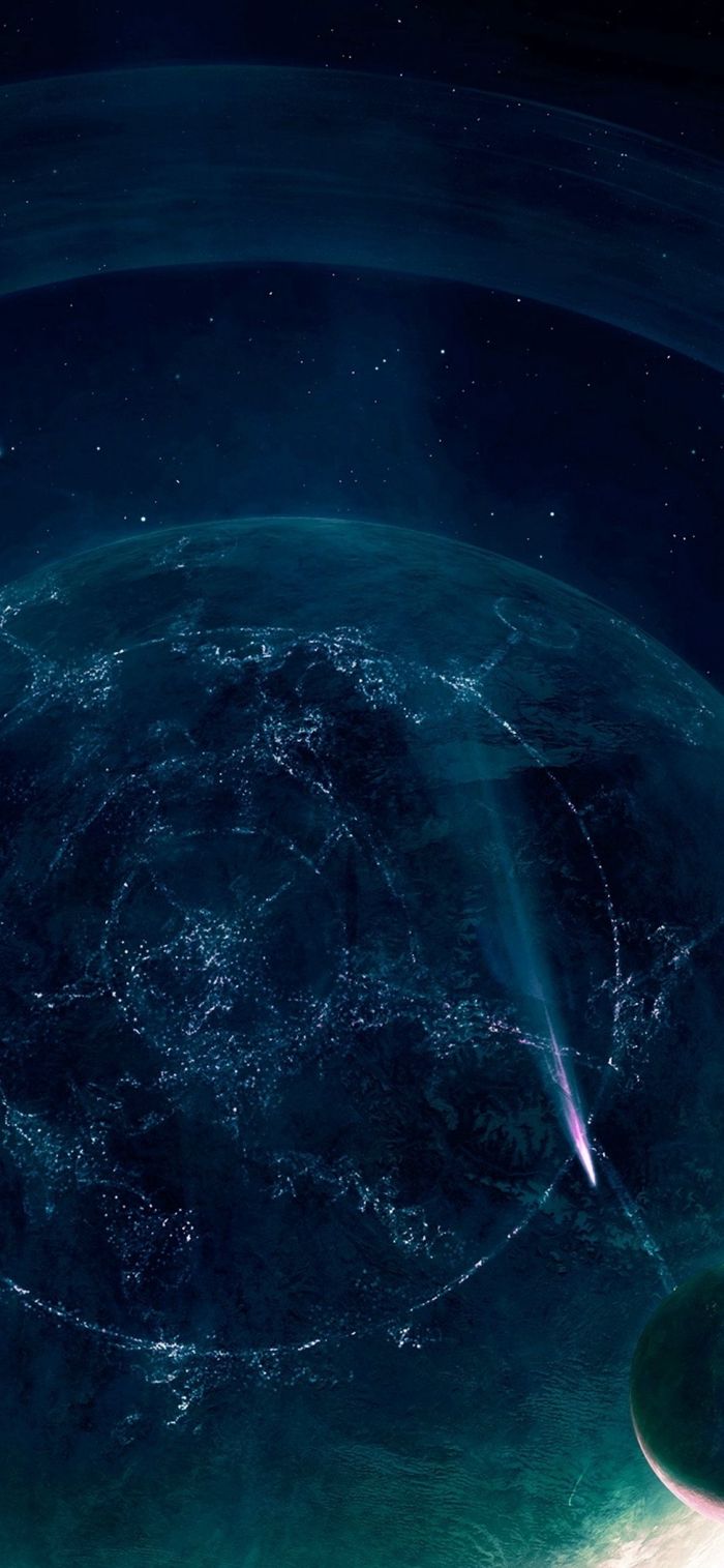 Weltraum, Planet, Abstrakt, Dunkelblau, Sci-Fi, Hintergrundbild für iPhone und Android