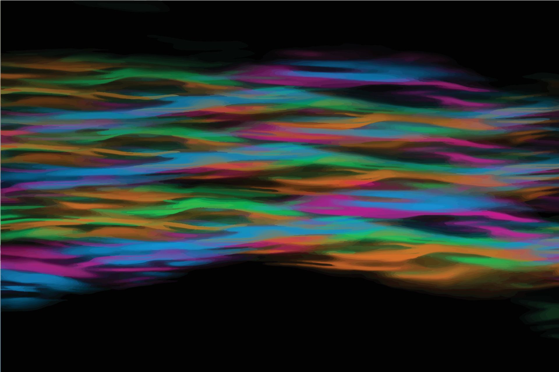 Lichtspuren, Langzeitbelichtung, Neonfarben, Schwarzer Hintergrund, Full HD Wallpaper
