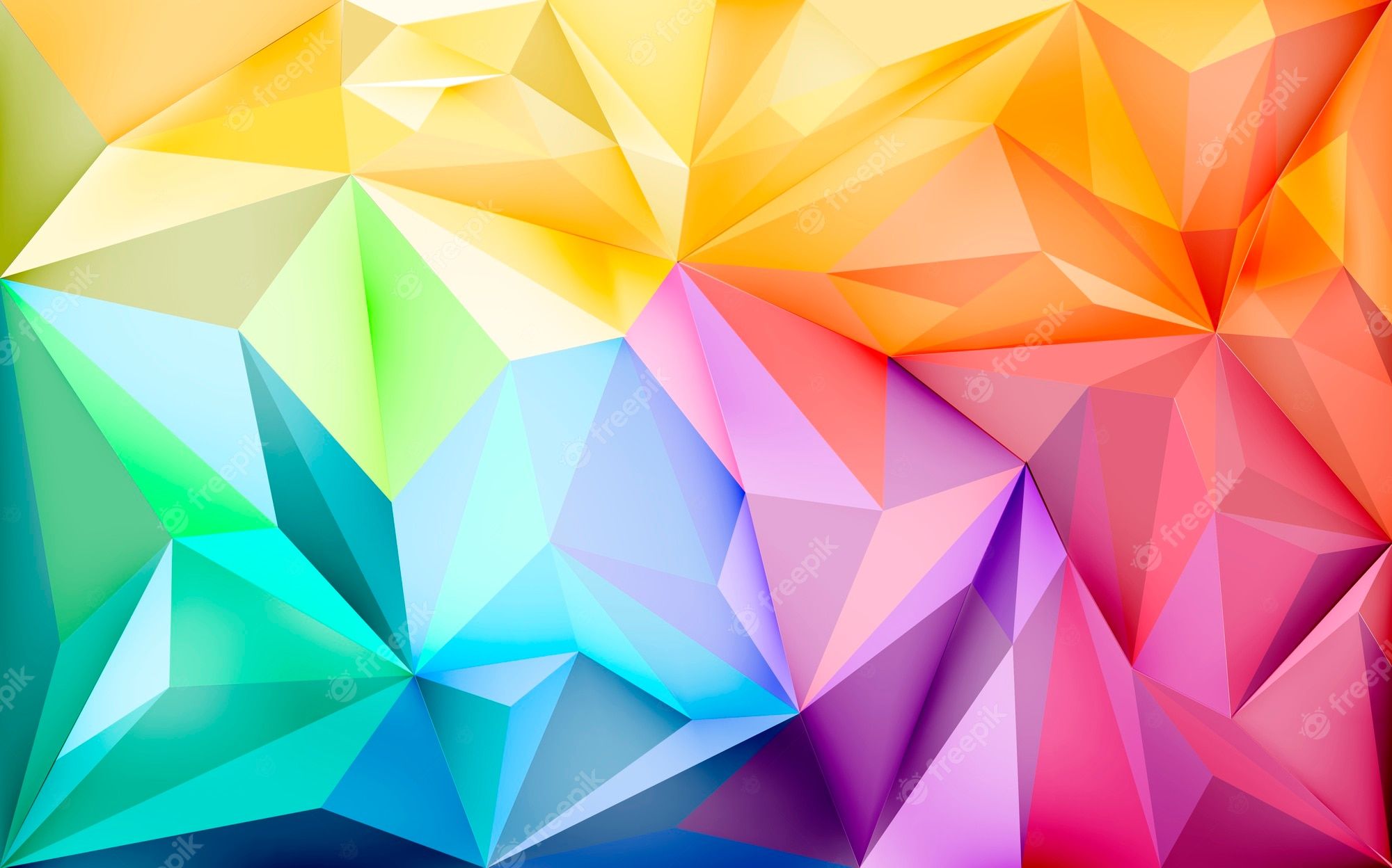 Low Poly, Dreiecke, Pastellfarben, 3D, Geometrisch, 16:10, Full-HD-Hintergrundbild für den Desktop
