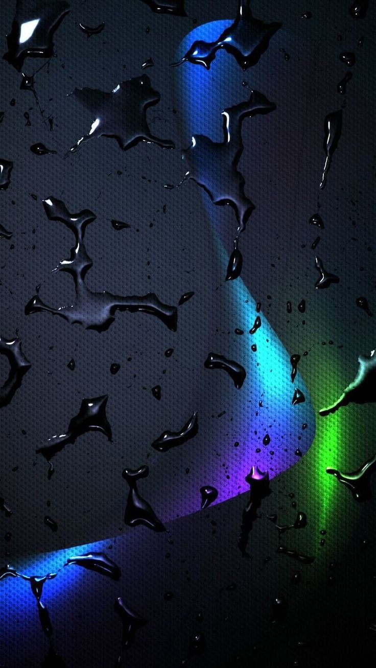 Wassertropfen, Regenbogenlicht, Dunkel, Makro, HD, Handy-Hintergrund im Hochformat