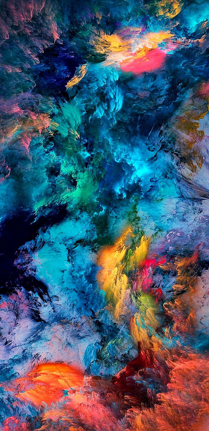 Abstrakt, Farbexplosion, Bunt, Ölfarben, Kunst, Hochformat, Hintergrundbild fürs Smartphone