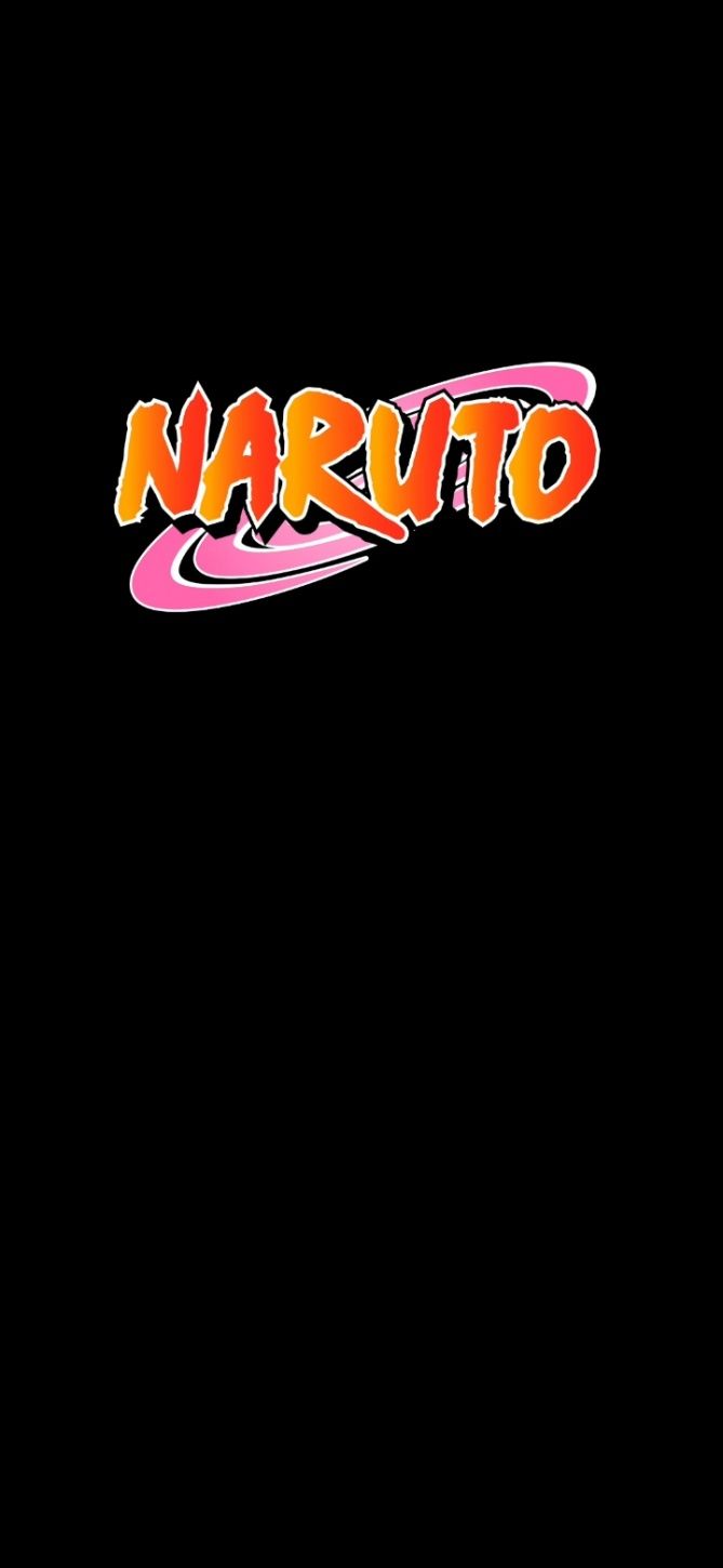 Naruto, Logo, Anime, Schwarzer Hintergrund, Minimalistisch, Sperrbildschirm fürs iPhone