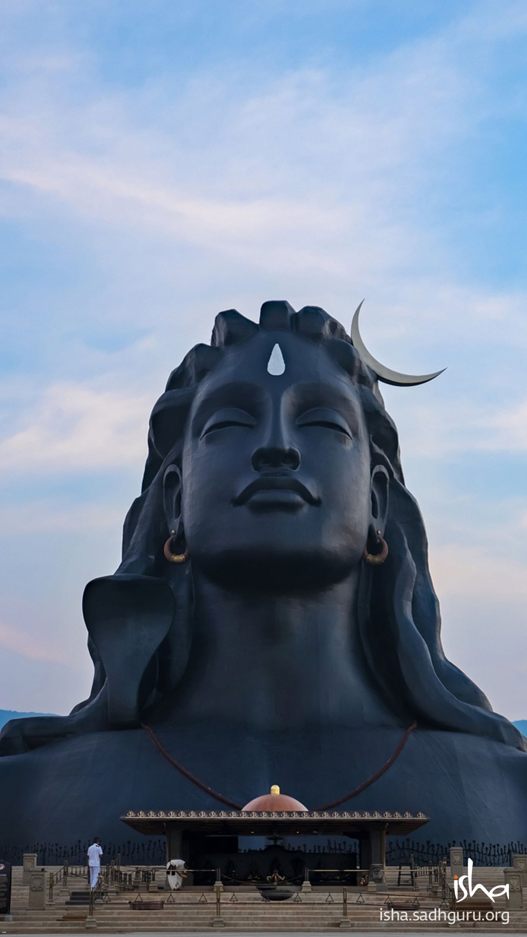 Adiyogi Shiva, Statue, Blauer Himmel, Indien, Monument, Full HD, Hintergrundbild fürs Handy