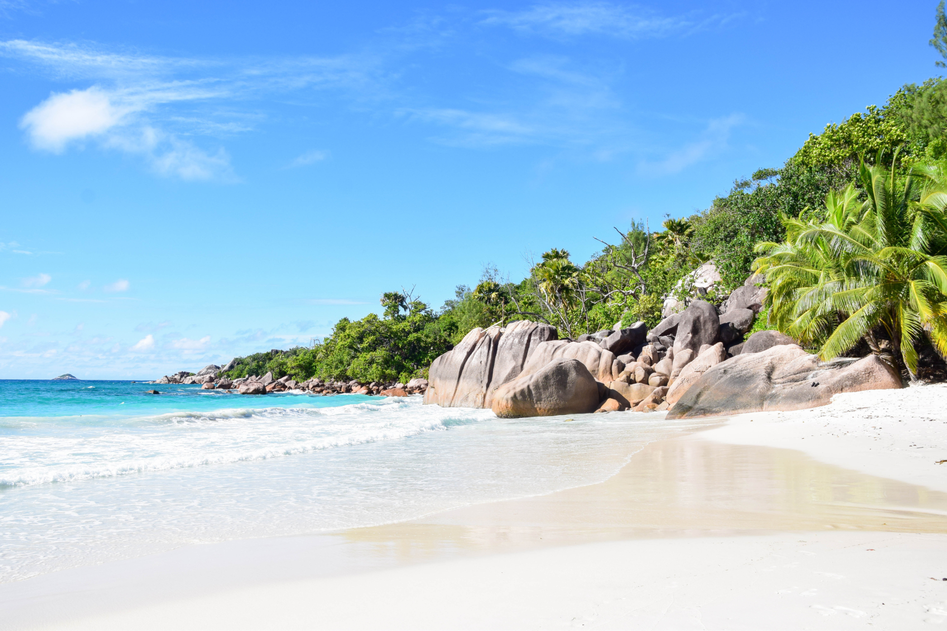 Seychellen, Strand, Granitfelsen, Tropen, Meer, Full HD, Desktop-Hintergrund für Windows