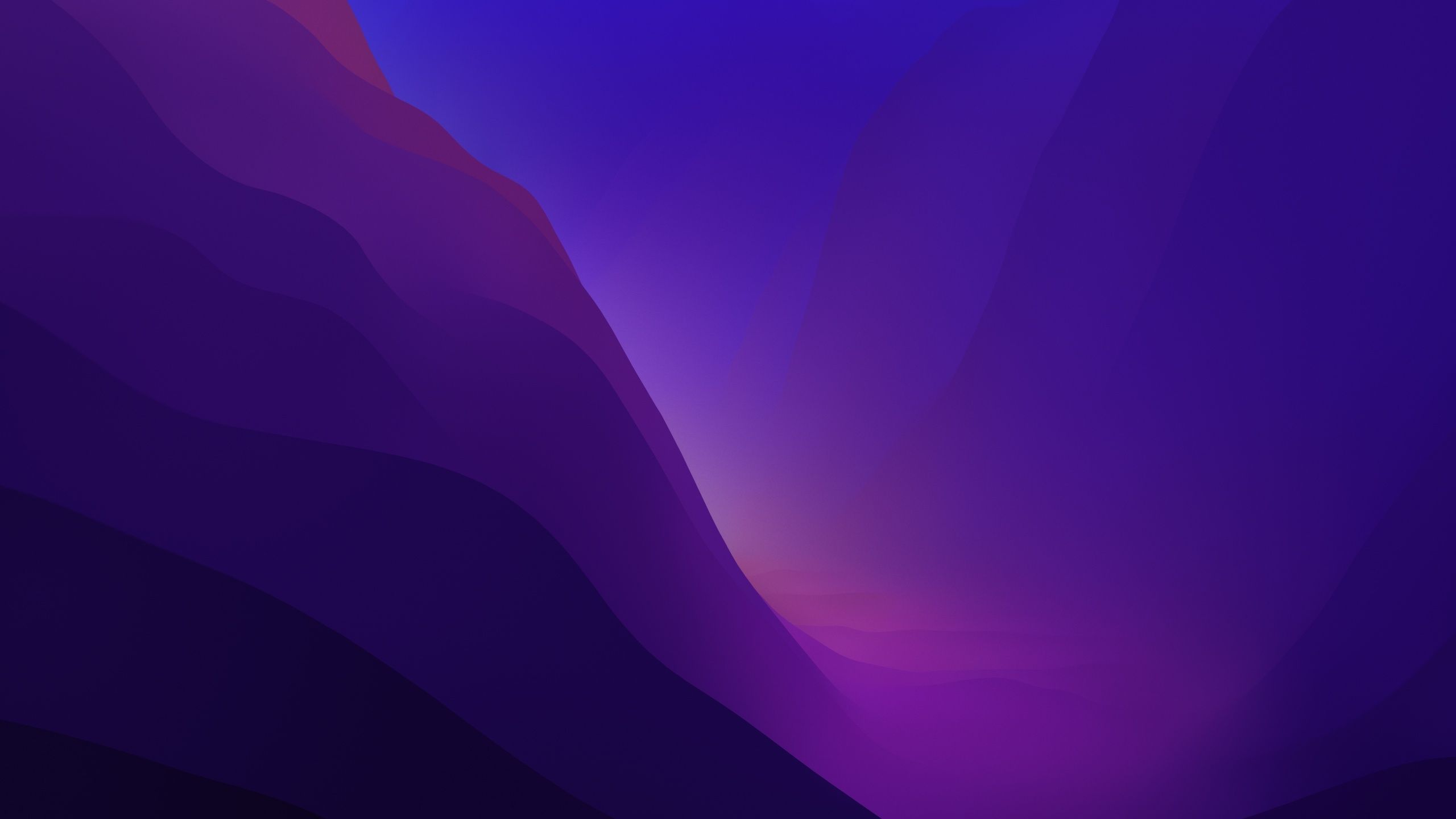 macOS Monterey, Lila, Wellen, Abstrakt, Farbverlauf, 2K, Hintergrundbild für den PC