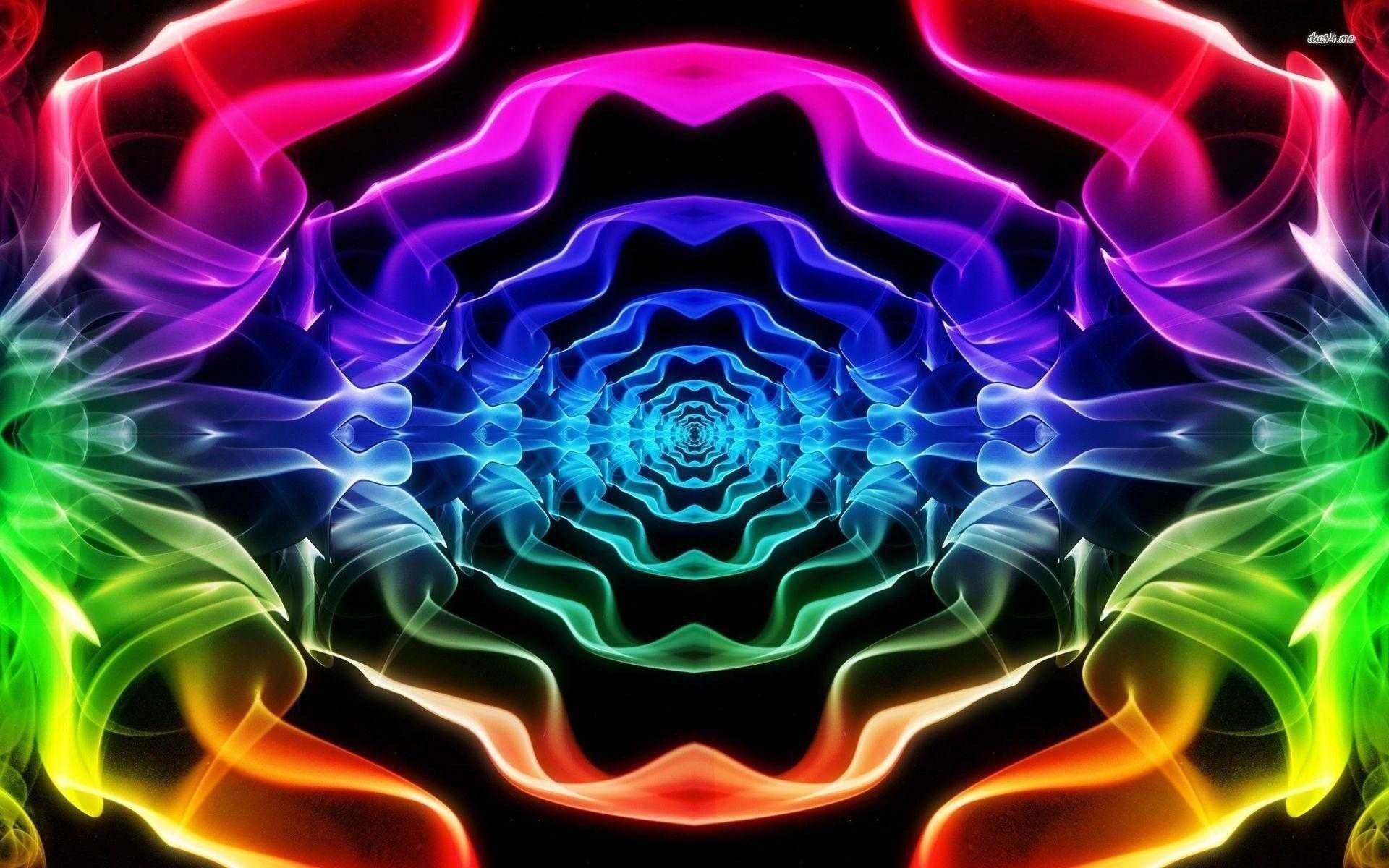 Kaleidoskop, Symmetrie, Regenbogenfarben, Leuchtend, Abstrakt, Full HD, Desktop-Hintergrund