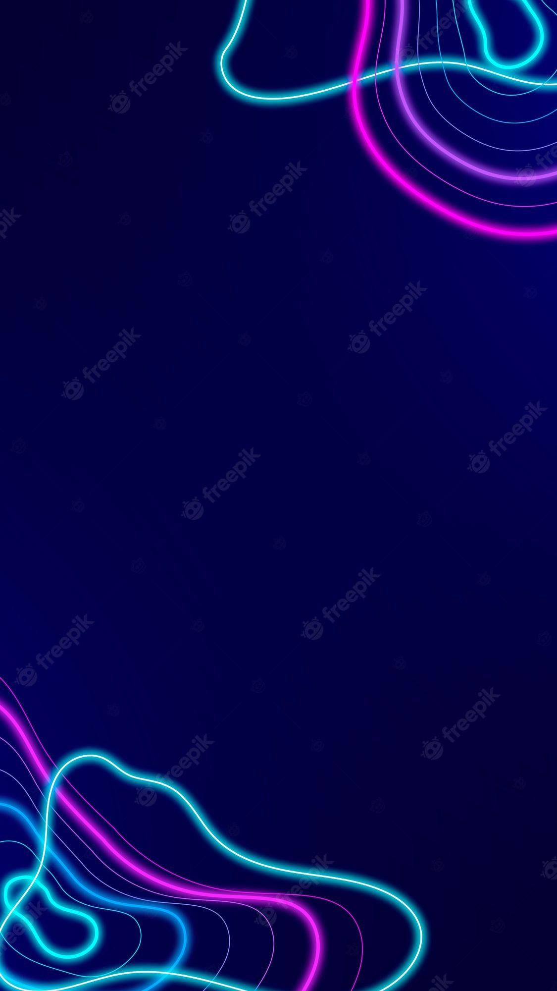 Neon-Wellen, Türkis, Dunkelblau, Abstrakt, Linien, Full HD, Hintergrundbild fürs Handy