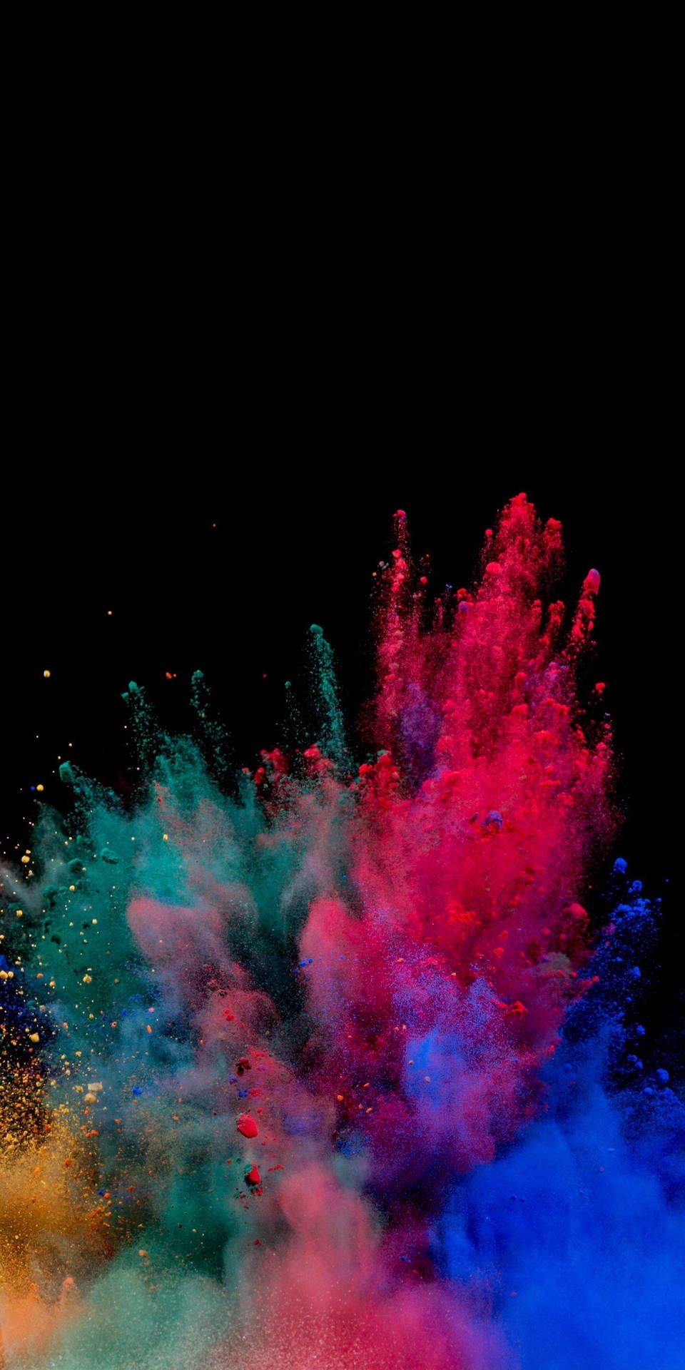 Farbpulver, Explosion, Bunt, Schwarzer Hintergrund, HD, Sperrbildschirm fürs iPhone