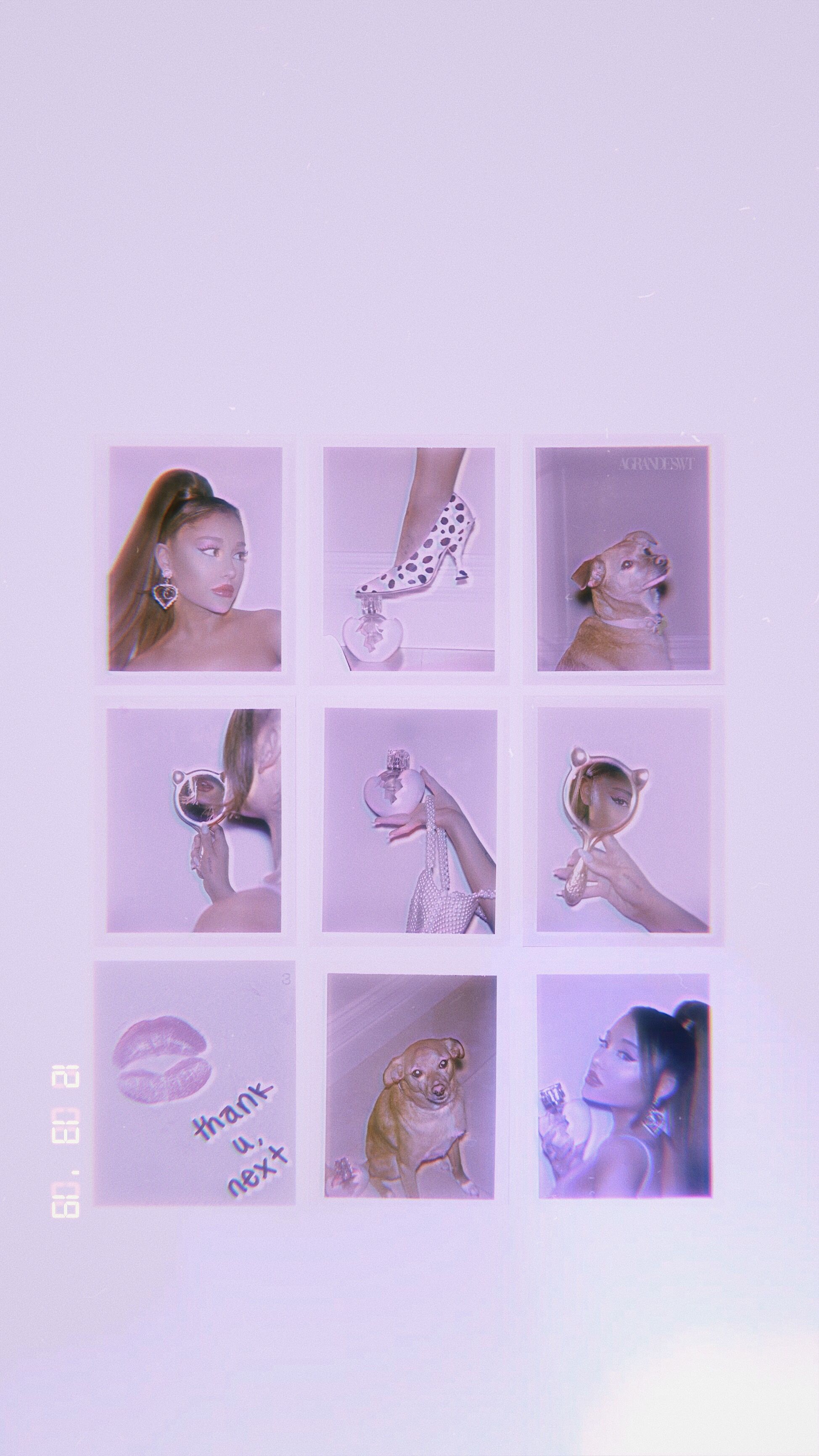 Ariana Grande, Fotoraster, Lavendel, Aesthetic, Pastellfarben, Android-Hintergrundbild