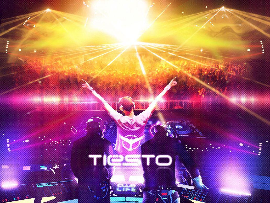 Tiësto, Bühne, Lichtshow, Konzert, Lila, Hintergrundbild für iPad und Tablet