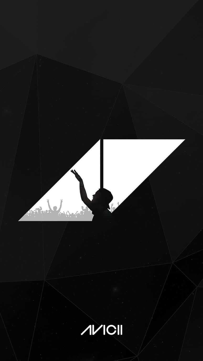 Avicii, Logo, Silhouette, Schwarzer Hintergrund, Minimalismus, Sperrbildschirm fürs iPhone