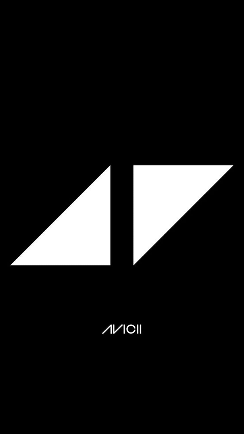 Avicii-Logo, Schwarz-Weiß, Minimalismus, Schwarzer Hintergrund, Sperrbildschirm fürs iPhone