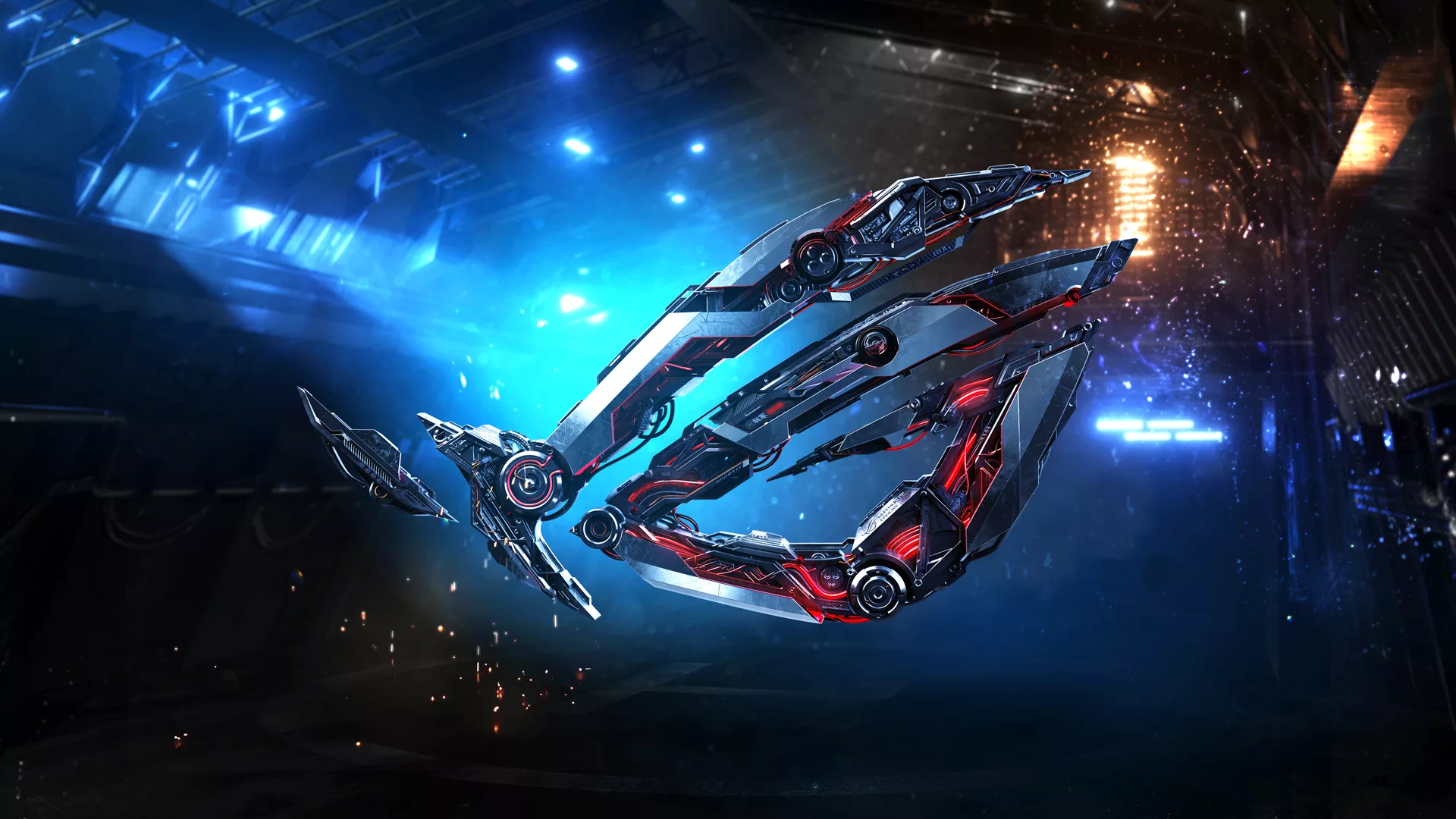 ASUS ROG, Logo, Gaming, Blaues Licht, Futuristisch, 16:9, Full-HD-Hintergrundbild für den Desktop