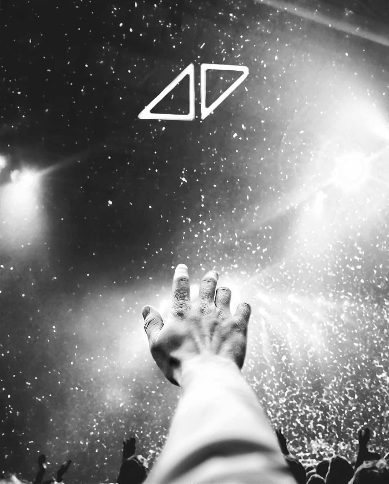Avicii, Konzert, Publikum, Schwarz-Weiß, Logo, Hintergrundbild für iPad und Tablet