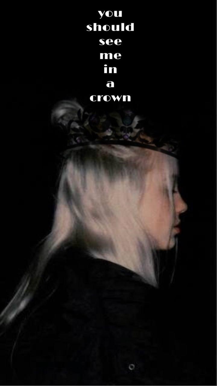 Billie Eilish, You Should See Me in a Crown, Profil, Schwarzer Hintergrund, Sperrbildschirm fürs iPhone
