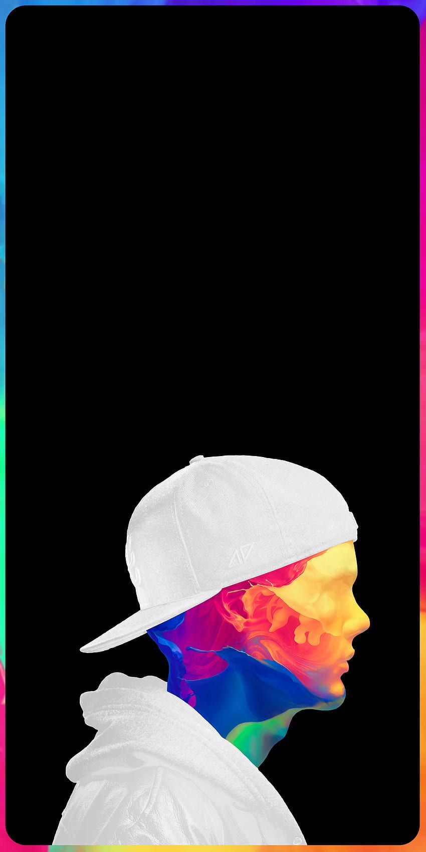 Avicii, Kappe, Profil, Regenbogenfarben, Illustration, HD, Handy-Hintergrund im Hochformat