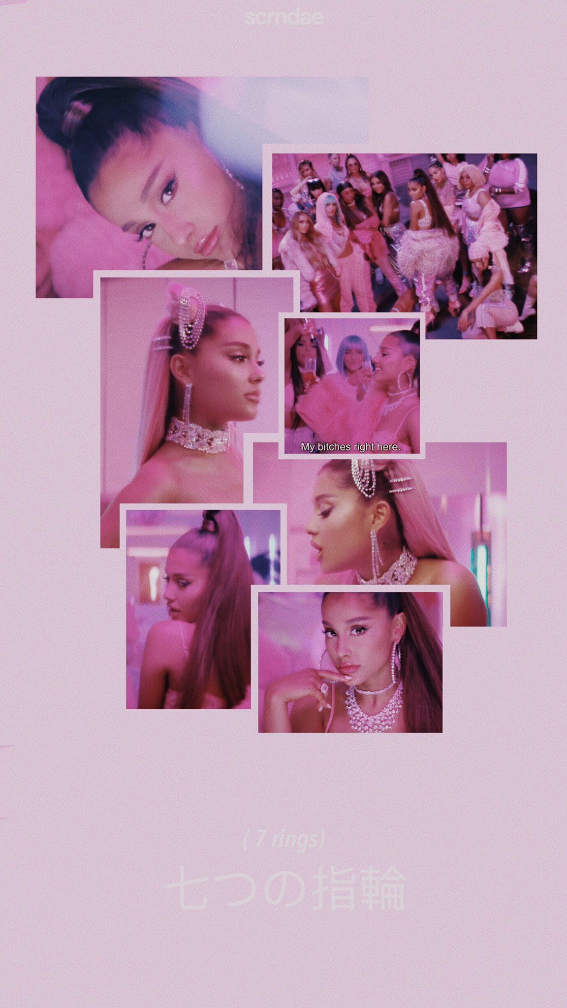 Ariana Grande, Collage, Rosa, Pink, Aesthetic, Full HD, Sperrbildschirm fürs iPhone