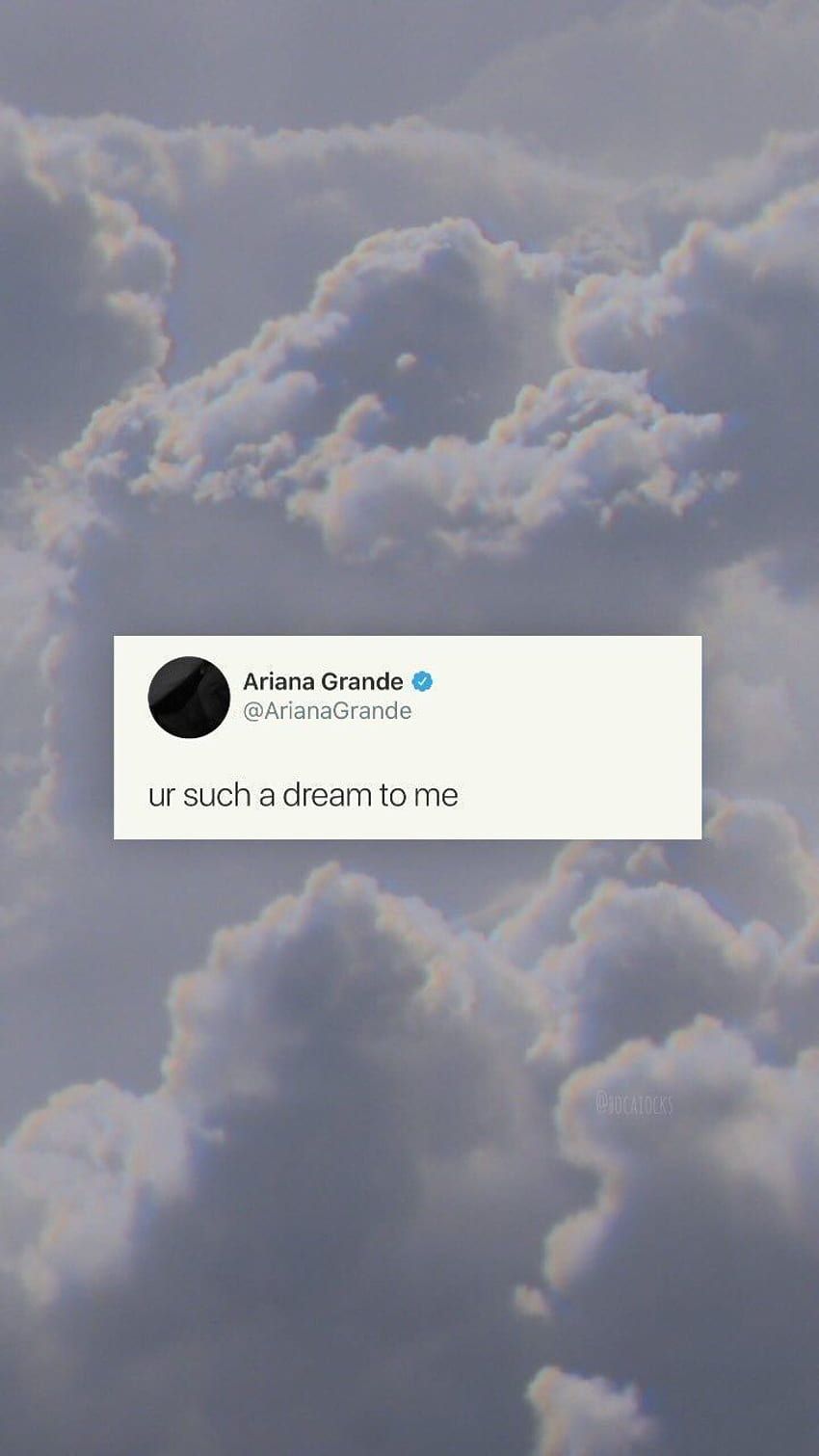 Ariana Grande, Tweet, Wolken, Grau, Minimalistisch, HD, Handy-Hintergrund im Hochformat