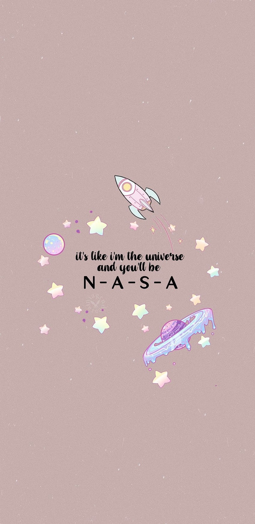 NASA, Ariana Grande, Rakete, Sterne, Altrosa, Minimalistisch, HD, Handy-Hintergrund