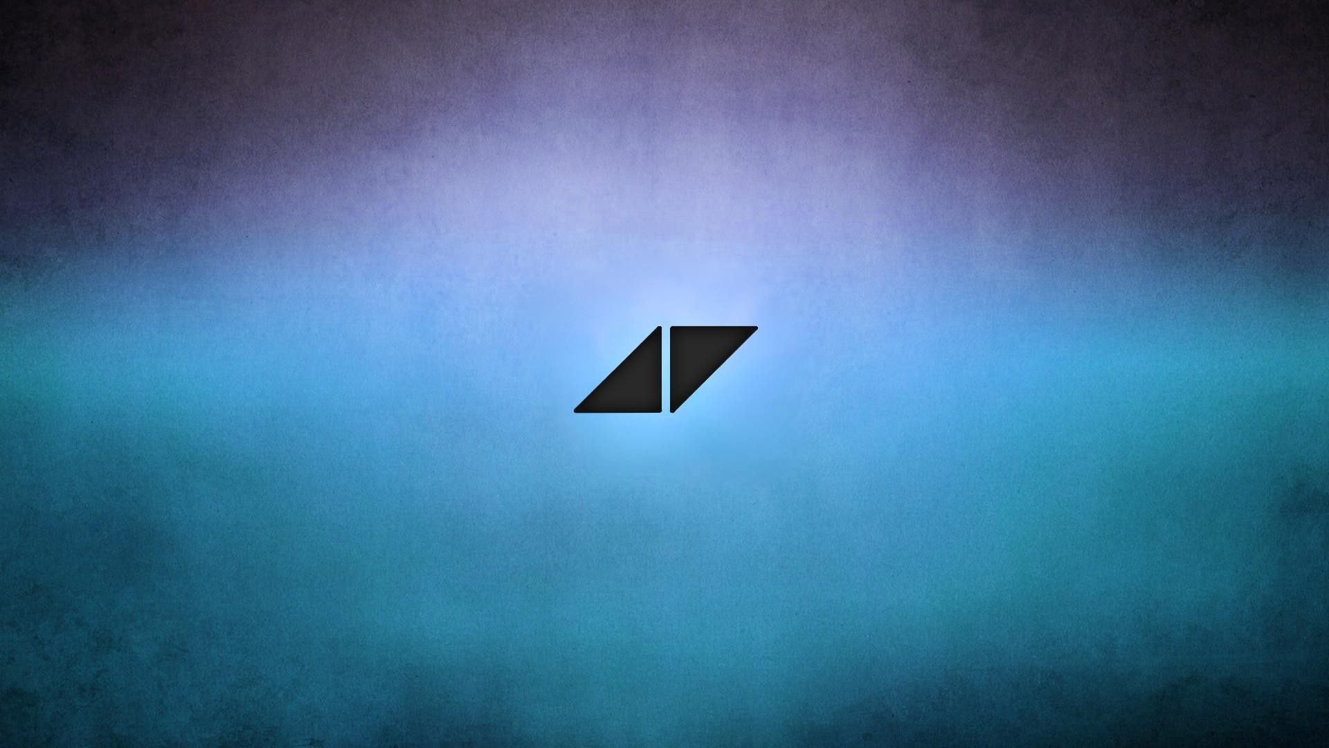 Avicii-Logo, Blau, Farbverlauf, Minimalismus, 16:9, Full-HD-Hintergrundbild für den Desktop