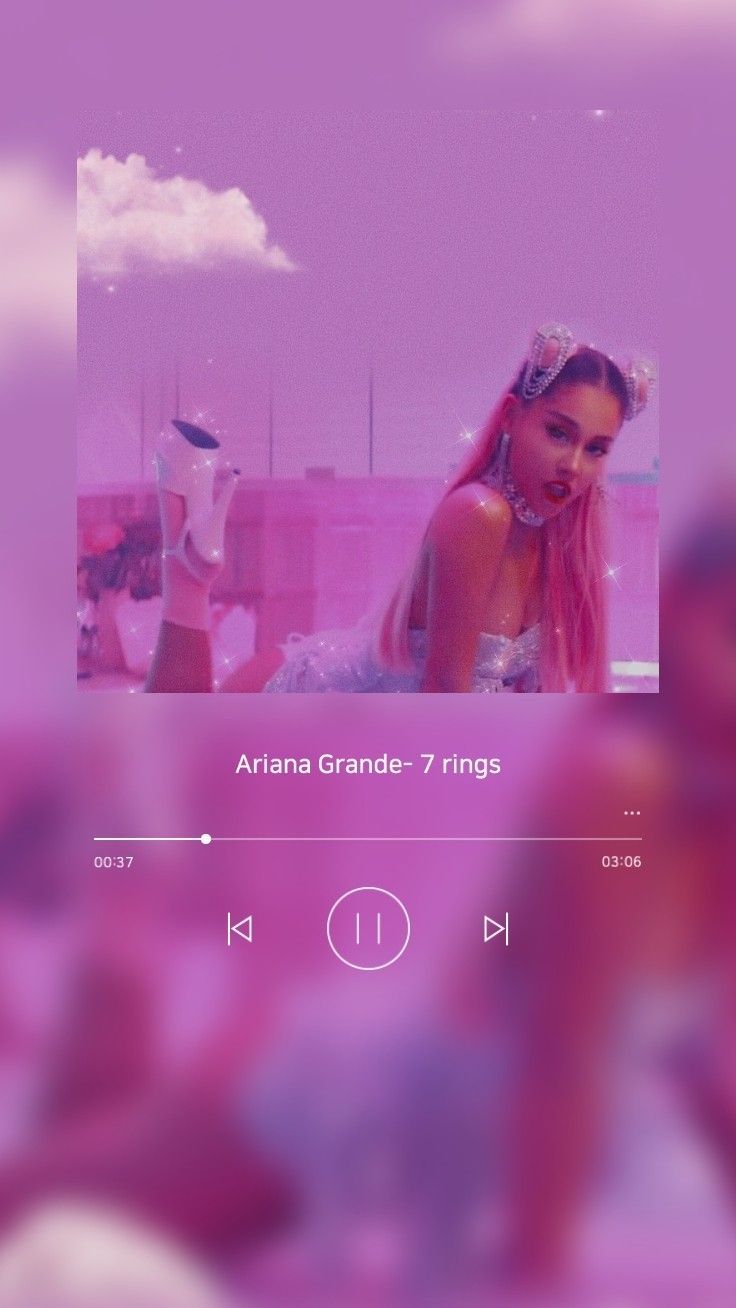 Ariana Grande, 7 Rings, Musikplayer, Rosa, Pastell, HD, Hintergrundbild fürs Handy