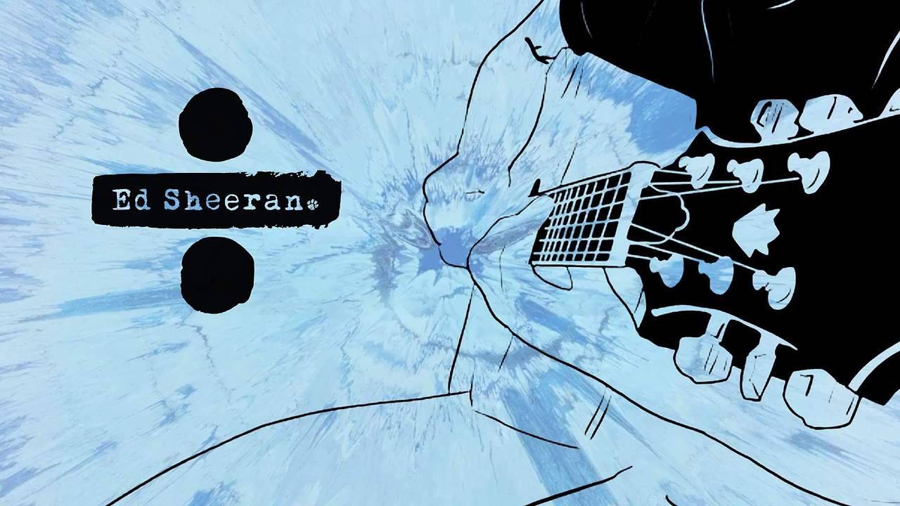 Ed Sheeran, Divide, Gitarre, Blau, Illustration, HD, Desktop-Hintergrund für Windows