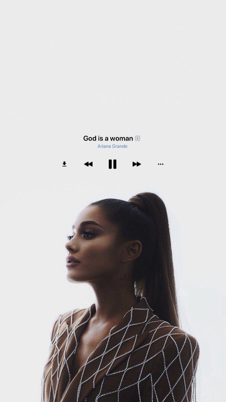 God Is a Woman, Ariana Grande, Musikplayer, Weiß, Hoher Pferdeschwanz, Android-Hintergrundbild