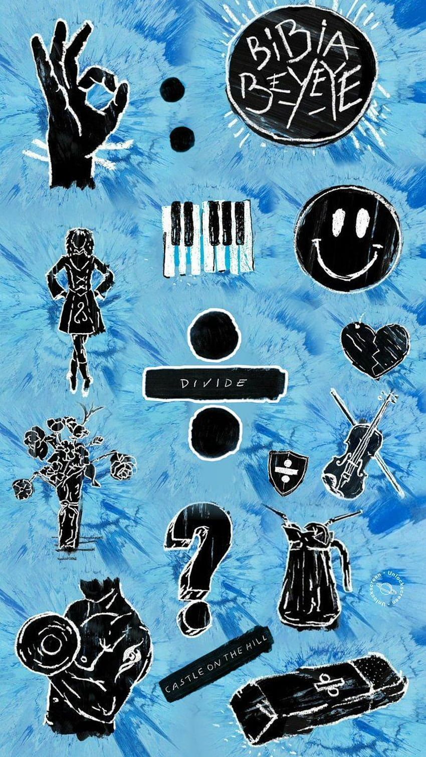 Divide, Bibia Be Ye Ye, Sticker, Klaviertasten, Blau, HD, Hintergrundbild fürs Handy