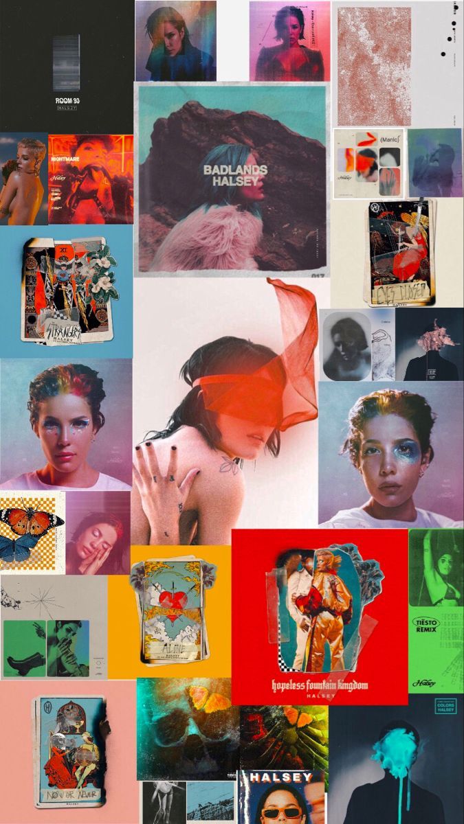 Collage, Albumcover, Bunt, Ästhetik, Kunst, Hochformat, Hintergrundbild fürs Smartphone