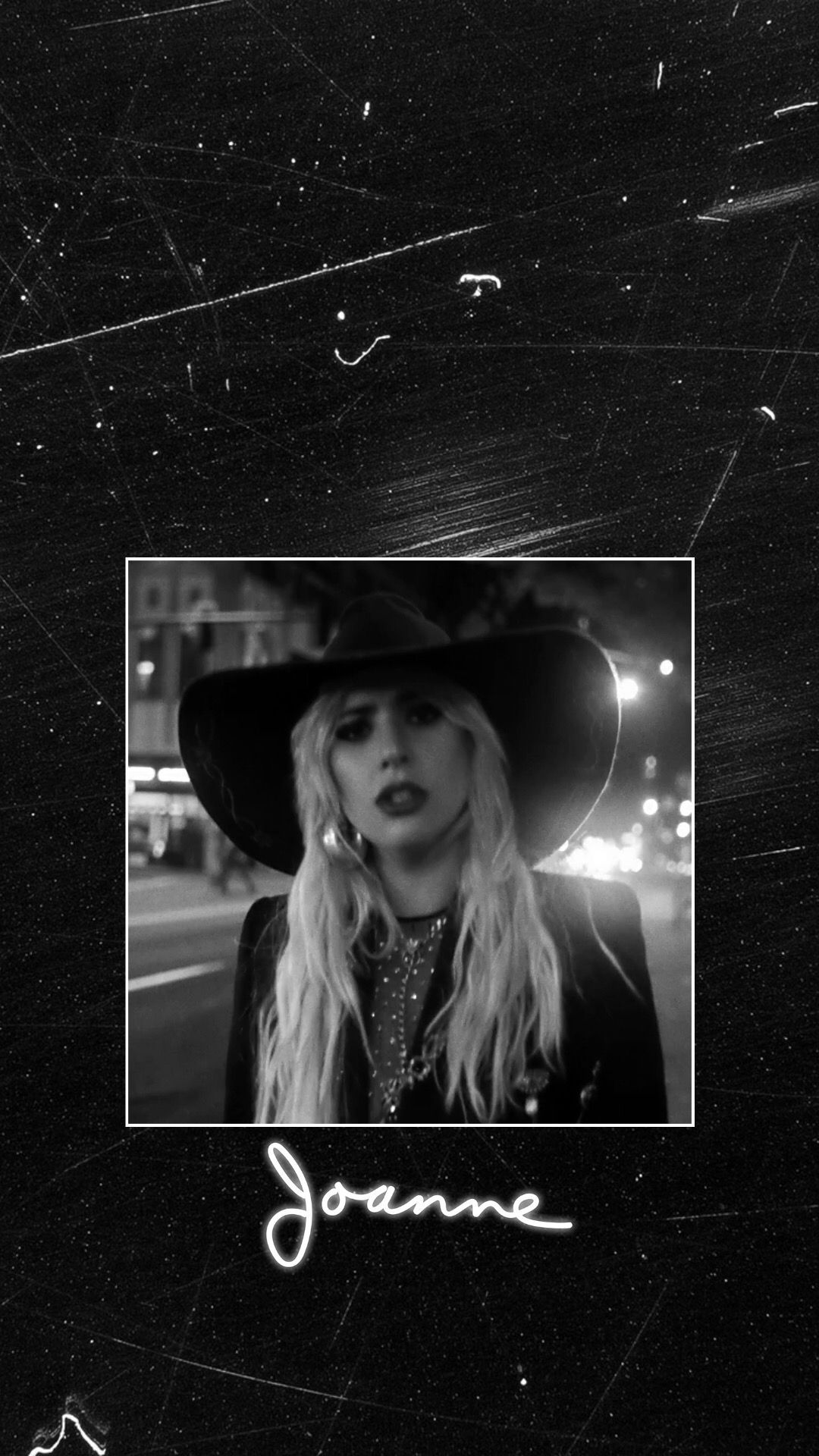 Lady Gaga, Joanne, Cowboyhut, Schwarzweiß, Autogramm, Full HD, Hintergrundbild fürs Handy