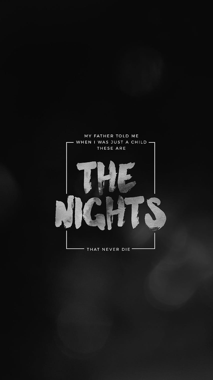 The Nights, Avicii, Typografie, Schwarz, Liedtext, Hintergrundbild für iPhone und Android
