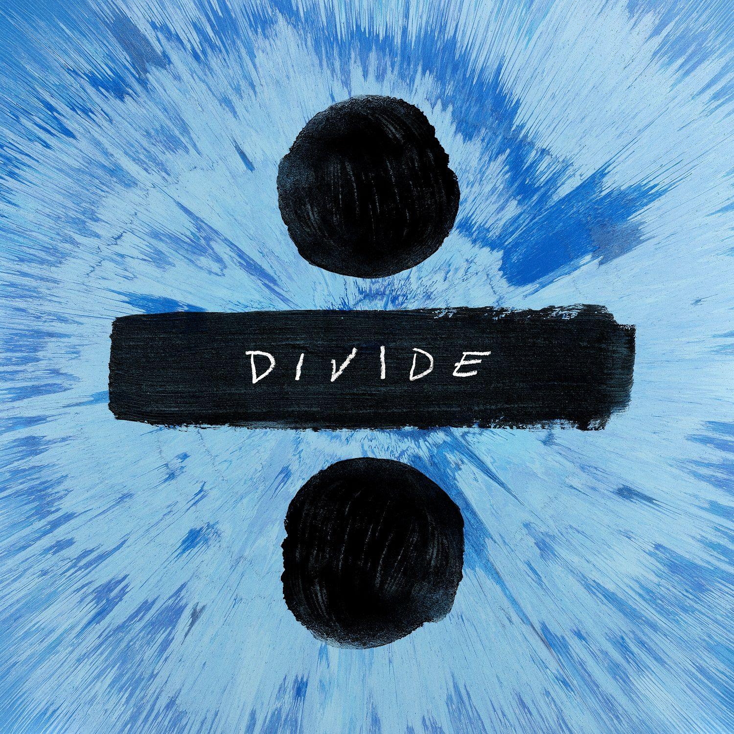 Divide, Albumcover, Divisionszeichen, Hellblau, Farbspritzer, Hintergrundbild fürs iPad