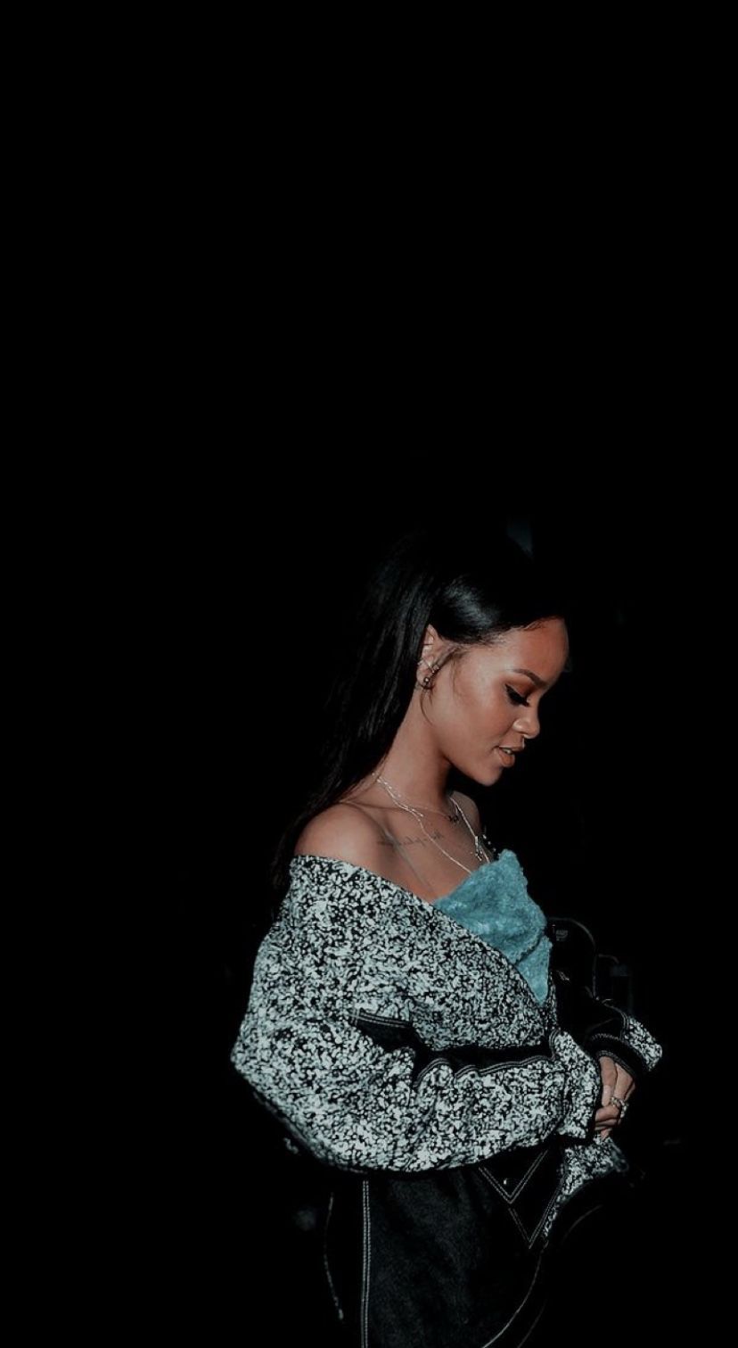 Rihanna, Schwarzer Hintergrund, Minimalismus, Mode, HD, Sperrbildschirm fürs iPhone
