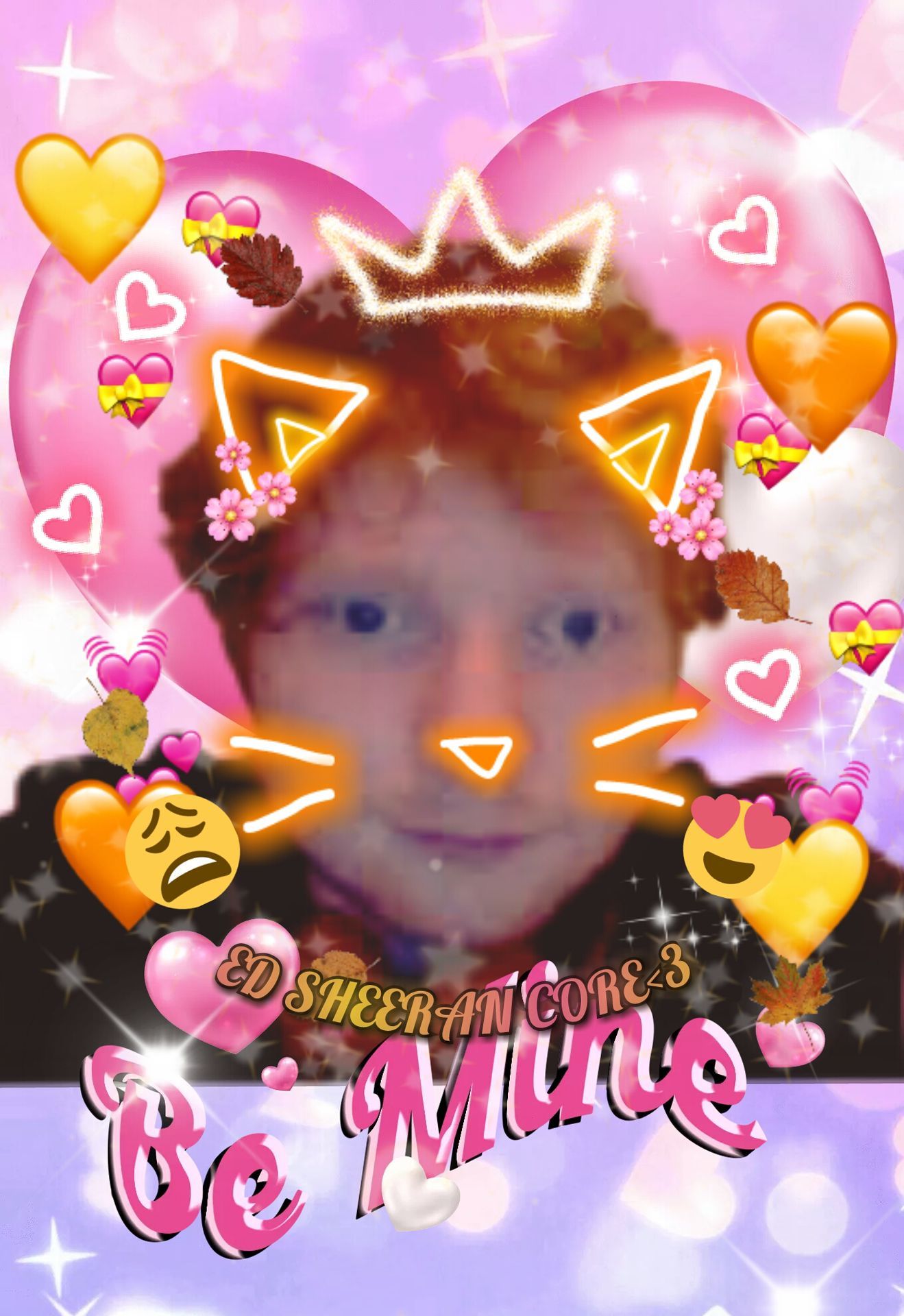 Ed Sheeran, Be Mine, Herzen, Rosa, Meme-Collage, Full HD, Hintergrundbild fürs Tablet